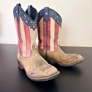 Laredo Cowgirl Boots - Red, White, & Blue - Women's size 9M